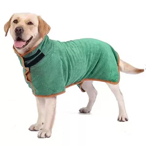 dog bathrobe, dog drying robe, dog towel robe, dog microfiber towel